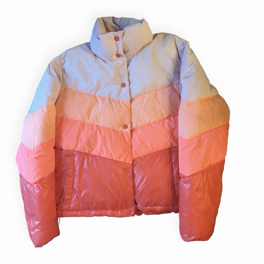Retro Ski Jacket Womens Size Medium Puffy Cozy Winter Statement Coat